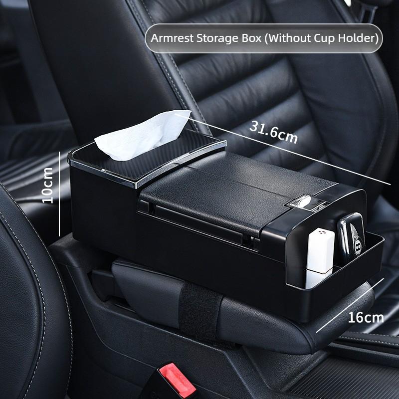 Wear Resistant Car Armrest Holder Easy to Install One-click Opening Car Armrest Storage Box with Cup Holder Without cup holder