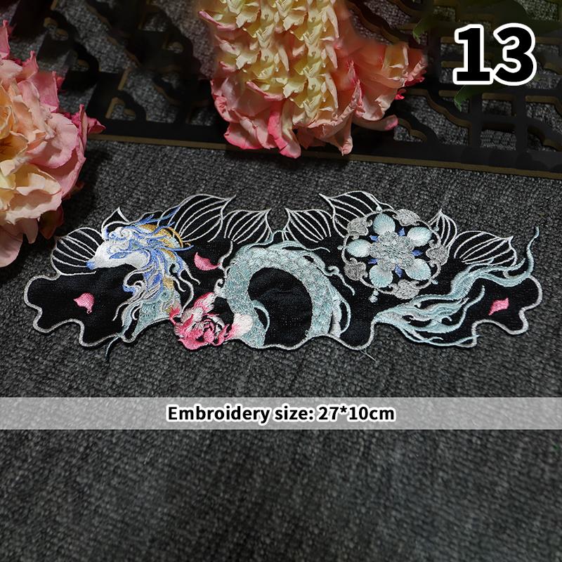 Chinese Style Dragon Embroidery Patches Embroidery Hanfu Patches Appliques For DIY Sewing Clothing Dress Home Decor Accessories