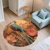 Vintage Flower Bird,Round Area Rug,Carpet Rug for Living Room Bedroom Sofa Playroom Decor,Non-slip Floor Mat