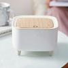 Mini Desktop Trash Can Push-Top Waste Bin 2L Square Student Dormitory Bedside Desk Storage Bucket