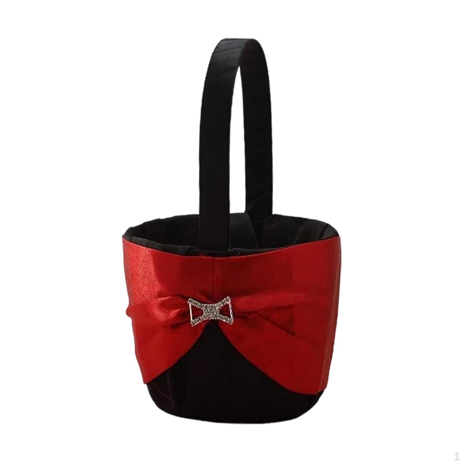 

Свадебная корзина для девочки-цветочницы, милый портативный декор для подружки невесты, красивая емкость для хранения, западный