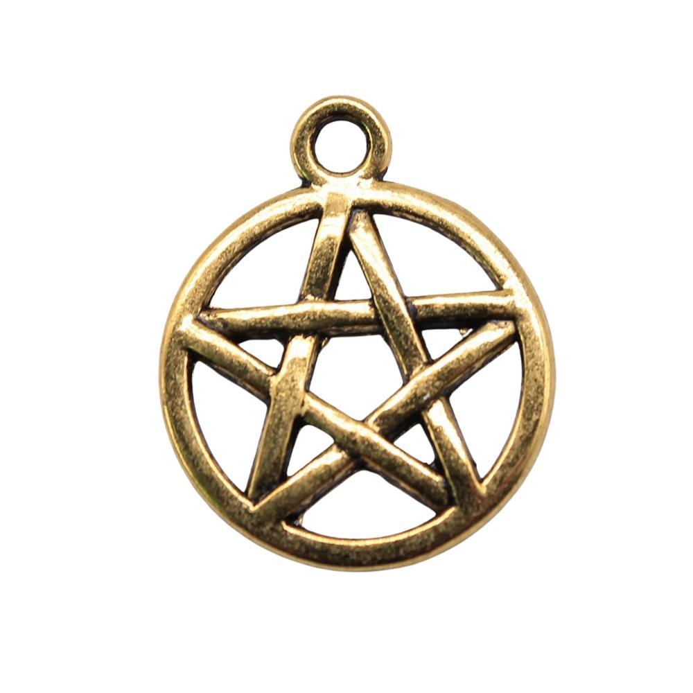 

10шт Подвески-звезды Подвески античное золото Цвет цинкового сплава 16мм