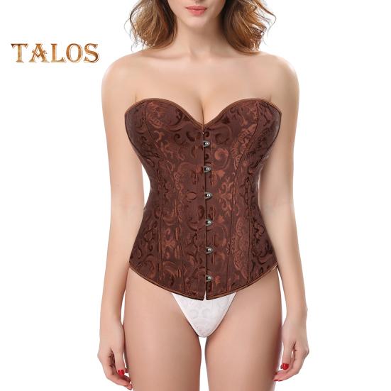 Women Shapewear Lace Up Overbust Corset Bustier Top Hourglass Figure Push-up Bodyshaper with 12 Bones