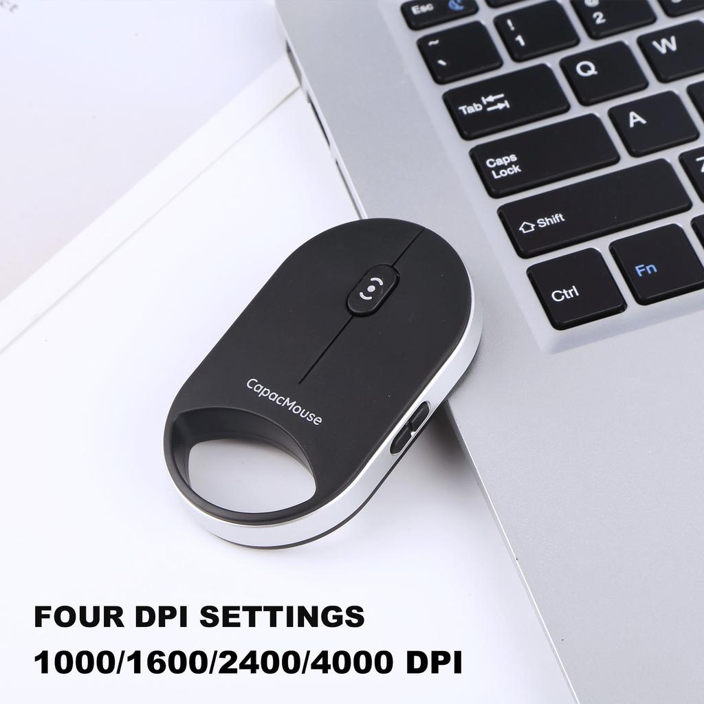 Portable Silent Mouse 3 Mode BT 5.2/2.4G/USB Mini Capacitive Mouse Cordless Mice 4 Adjustable DPI for PC Laptop Notebook Desktop