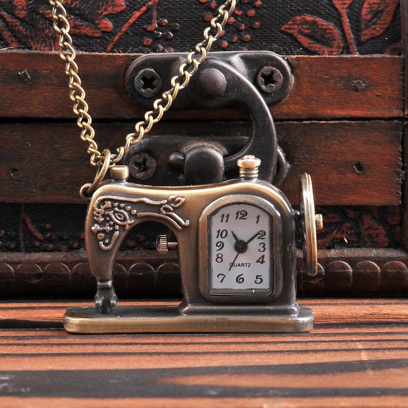 Elegantní kapesní hodinky Bronzové starožitné Steampunk Fob hodiny s řetízkem na náhrdelník