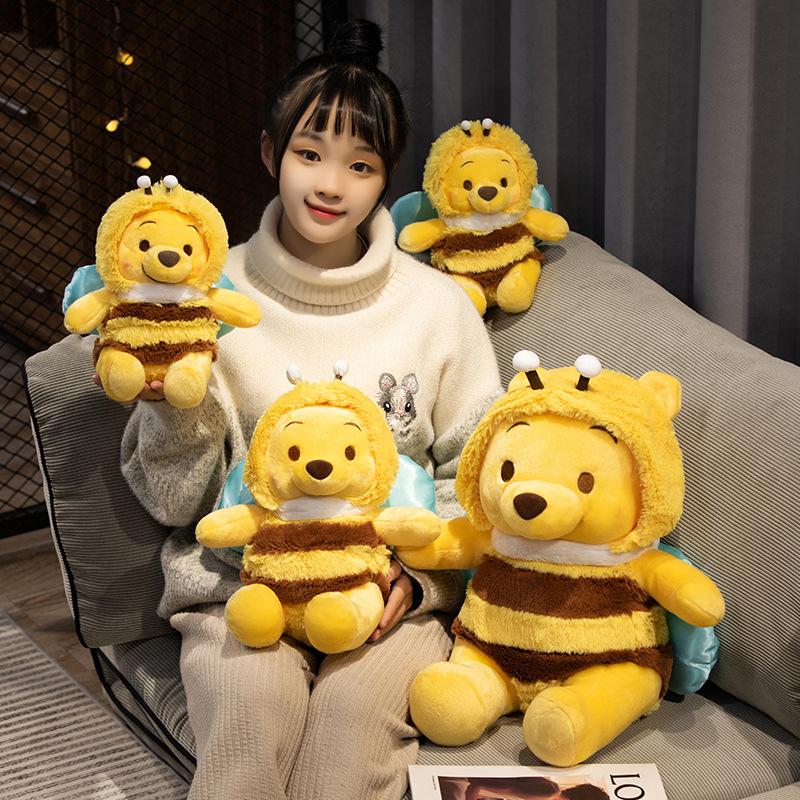 25-50cm Cute Winnie the Pooh Cosplay Bee Plush Toy Very Soft Stuffed Anime Doll Kawaii Cuddly Bear Plushies Birthday Gifts