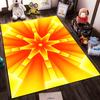 Bright Geometric Starburst Pattern Carpet - Orange and Yellow Design Suitable for use as an anti-slip for living room bedroom sofas