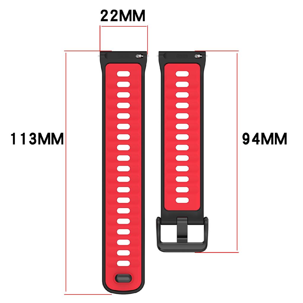 22mm Dual Color Silicone Strap for Coros Pace 4 Quick Release Watch Band with Snap Button