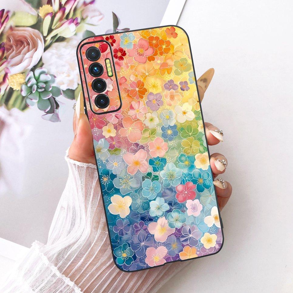 Luxury Flower Butterfly Bow Pattern Casing For Tecno Camon 17P 17 Pro Back Cover Clear Soft Silicone Phone Case For Camon17