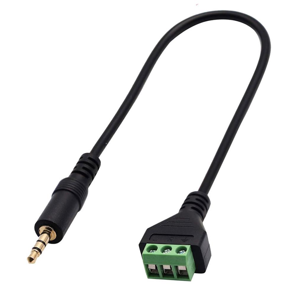 JUNSUNMAY Solder-Free 3.5mm Stereo Male to 3-Pole Terminal Audio Adapter Cable (Green)
