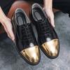 Men’s Derby Retro Black Gold Silver Leather Oxfords Dress Shoes Formal Office Business Shoes Tuxedo Wedding Shoes Plus Size