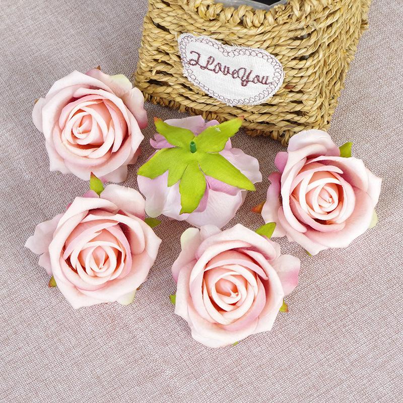 5/10pcs 7cm Artificial Rose Flowers Head For Wedding Home Decoration Fake Flowers Rose Head DIY Wreath Supplies