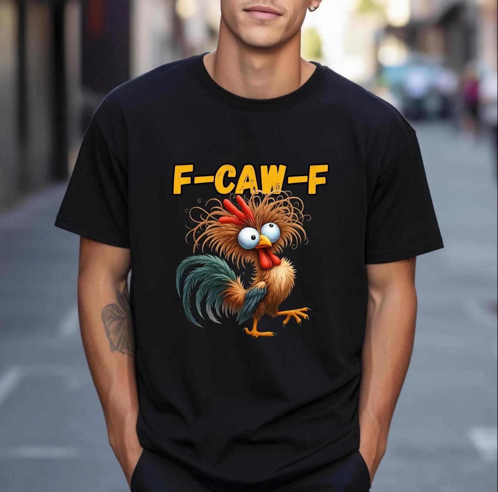 Смешная футболка с мемом про петуха FCawF Футболка с петухом Смешная футболка с вороной Дерзкая ворона Подарок Дерзкая ворона Петух Футболка 3XL