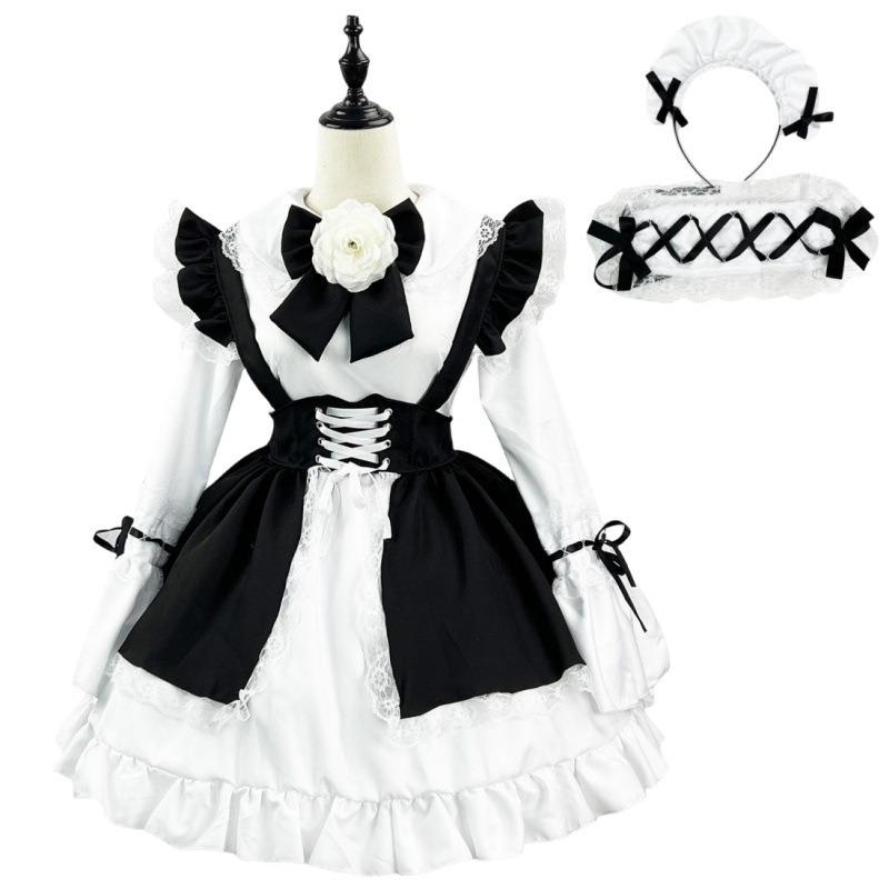 Cute maid outfit soft girl lolita dress ladies dress boss restaurant maid uniform set