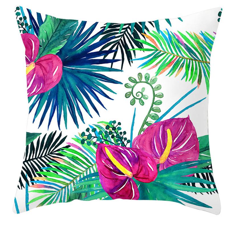 Tropical Plant Printed Pattern Cushion Cover for Home Living Room Sofa Decoration Pillow and Pillowcase