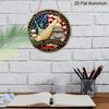 2D Flat, A Round Aluminum Anniversary Wall Decoration, Featuring Patriotic Art of The Statue of And The Capitol, Suitable for USA 250th Anniversary
