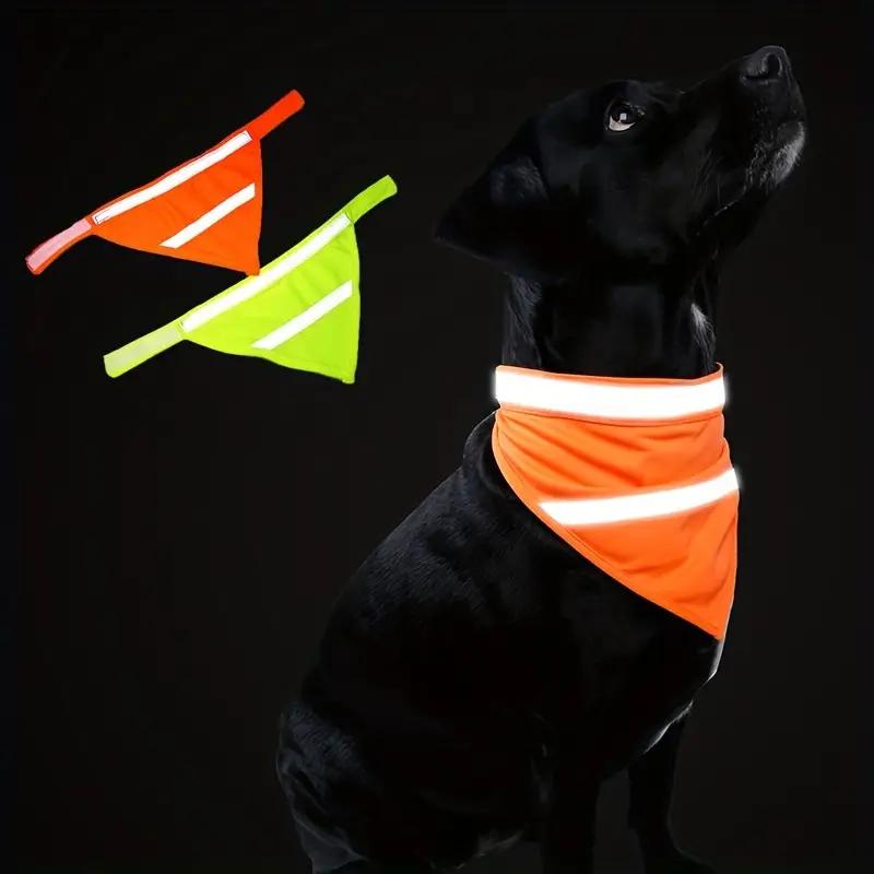 Fluoreszierendes Haustier Dreieckstuch Schal Klettverschluss Leuchtender Hundeschal Reflektierender Hund Leichter Schal Haustierschal Lätzchen Hundezubehör