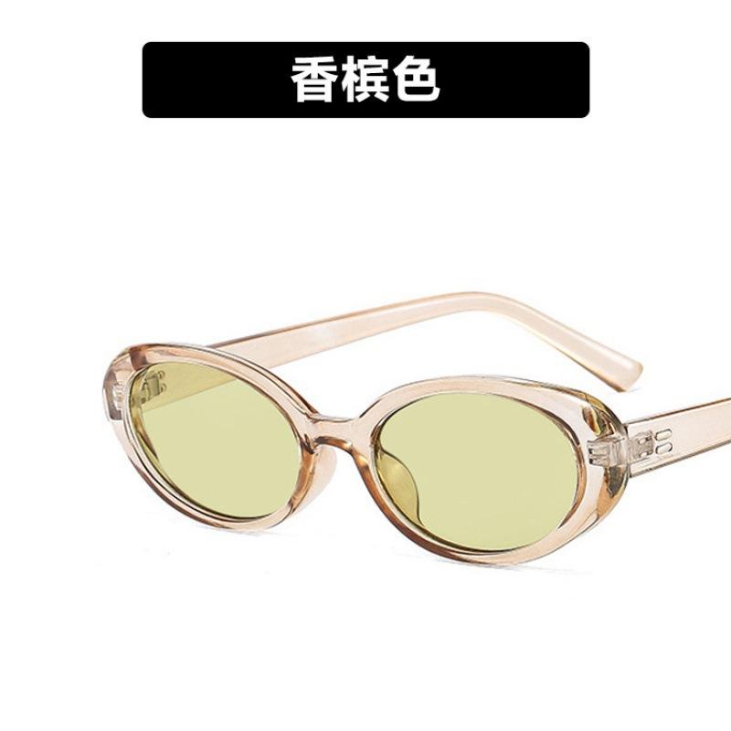 

Солнцезащитные очки Rice Nail Oval 2021 Солнцезащитные очки Женские Модные Ретро Солнцезащитные очки as shown шампанского