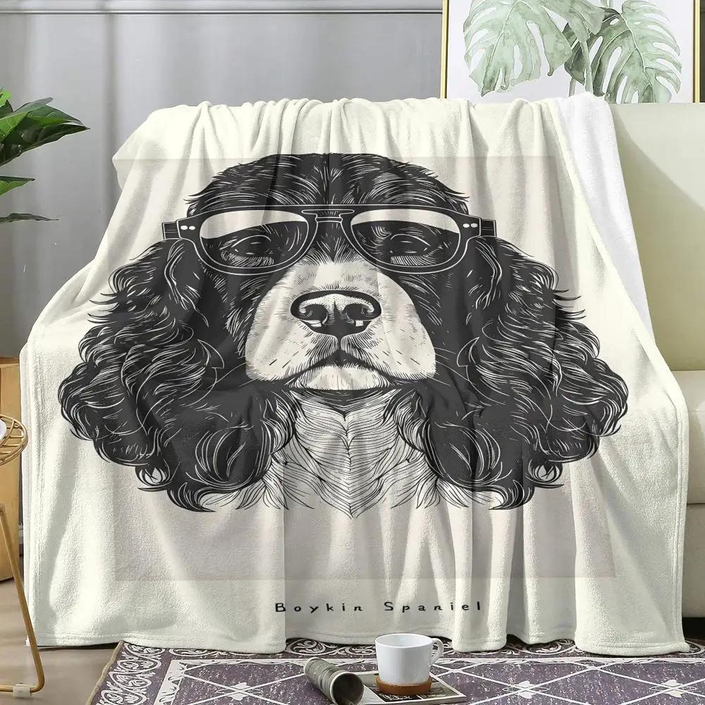 Portrait of a Puppy Throw Soft Flannel Throw Summer AC Blanket Lightweight Cool Nap Blanket for Sofa Bed Couch Travel