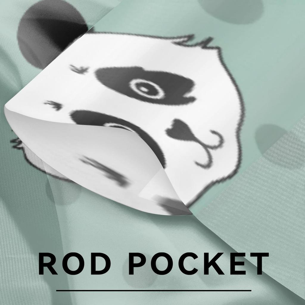 Herdesings Panda Sheer Tulle Curtains Animal Chiffon Drapes 2 Panels Window Curtains for Living Room Bedroom Kitchen Decoration