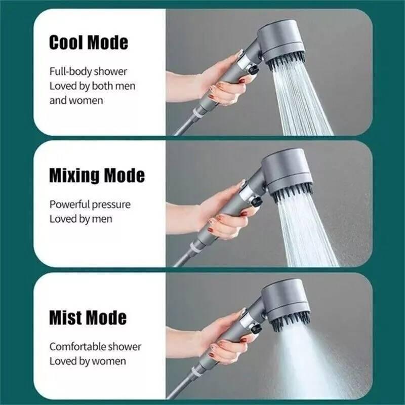 Modern Abs Handheld Shower Head Combo With Multiple Spray Functions And Mount