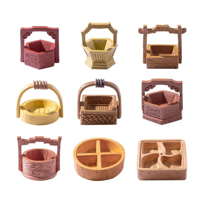 Micro-landscape Creative Ancient-style Food Box Basket Model Dollhouse Decoration Accessories Miniature Mini Ornaments