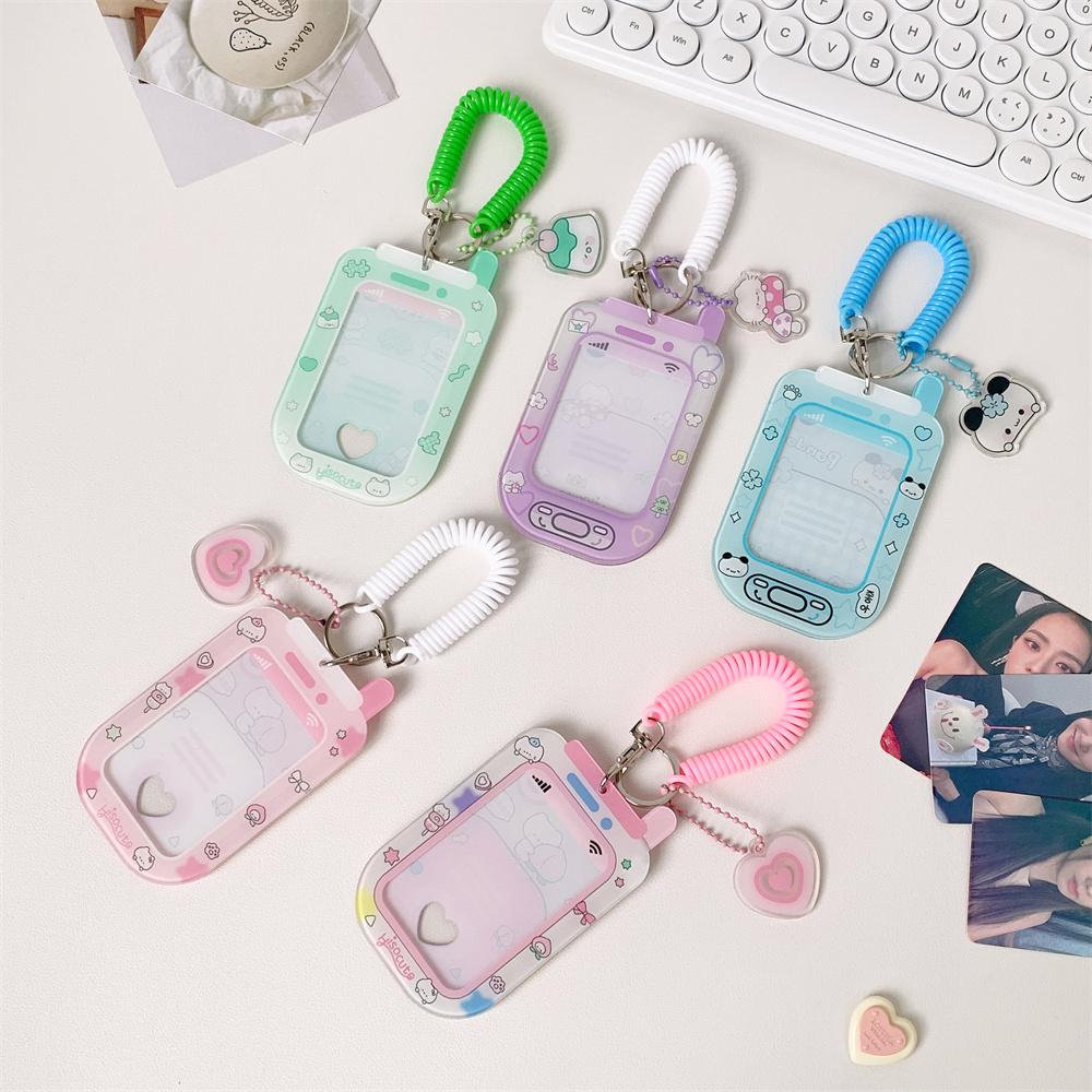 INS-Stil Kawaii Japanische Mini-Handyform Kartenhalter für 3-Zoll-Fotos Niedlicher Arbeits-ID-Kartenhalter für Mädchen Idol-Karten