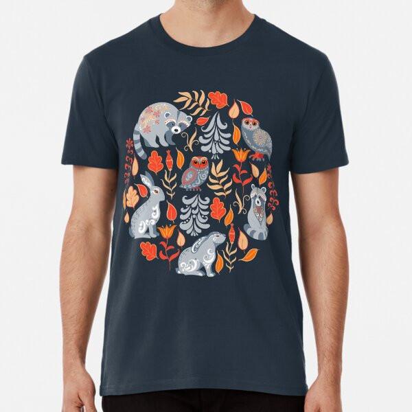 Fairy Forest with Animals and Birds. Raccoon S To 5XL Made In the AU/USA T-Shirt