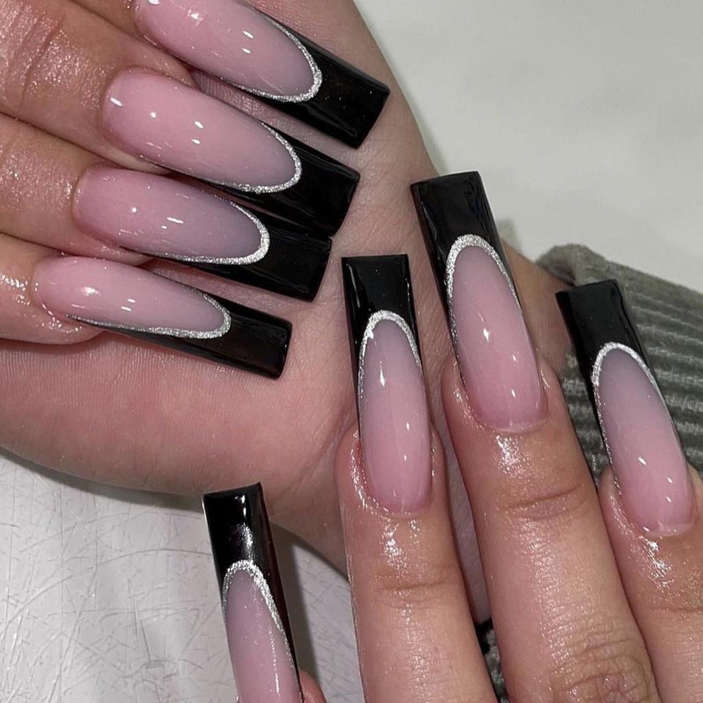 24 pcs/set Press on Nails Long Red Star Nail Girls Sexy Nail DIY Bridal Tip Daily Reusable Sexy Fake Nails Art For Women Decoration