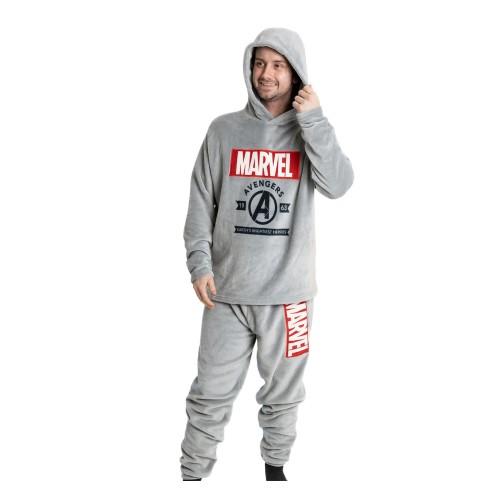 Avengers Mens Hooded Long-Sleeved Long Pyjama Set