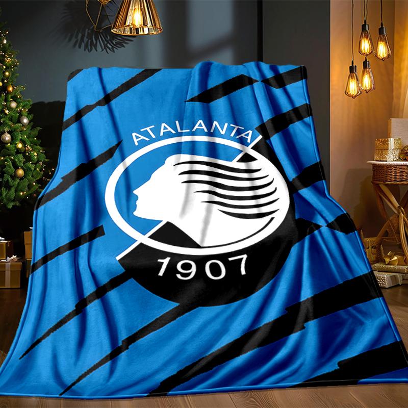 Coperta da Calcio Atalanta Leggera Ideale per il Letto Perfetta per Viaggi, Campeggio, Soggiorni, Uffici, Divani, Regalo di Natale per tifosi