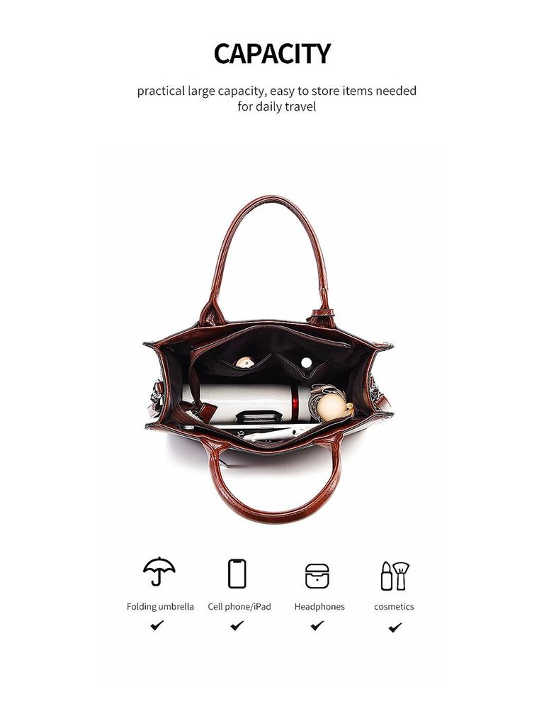 Women's 2025 Trendy Large Capacity Casual Tote Handbag & Crossbody Bag