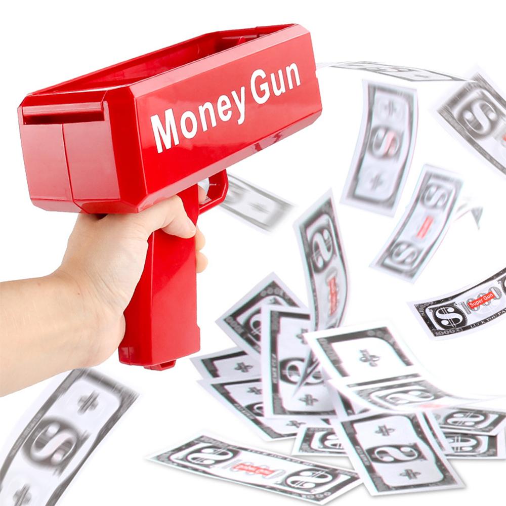 Money Shooter Toy Game Spray Banknote Gun Party Birthday Fun Supplies Toys Have 100 Banknotes Parent-child Children Toy Gun