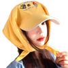 Yellow Cartoon Embroidery Headscarf Baseball Cap for Women – Hip Hop Style, Face-Slimming, Trendy Streetwear Accessory.