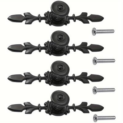 4 Pieces Vintage Pulls, Door Knob Backing for Cabinet Dresser Chest of Drawers Furniture Closet Wardrobe Furniture Door with 4 Screws