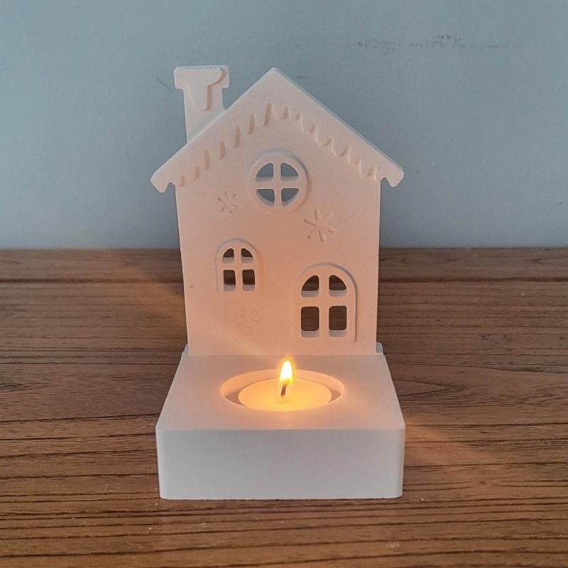 Castle House Candle Holder Silicone Molds Gypsum Molds Candlesticks Resins Molds