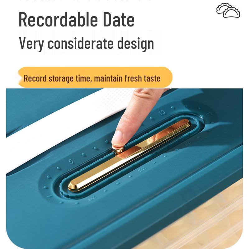 Portable Dumpling & Wonton Fresh-Keeping Lunch & Storage Box with Timing Feature