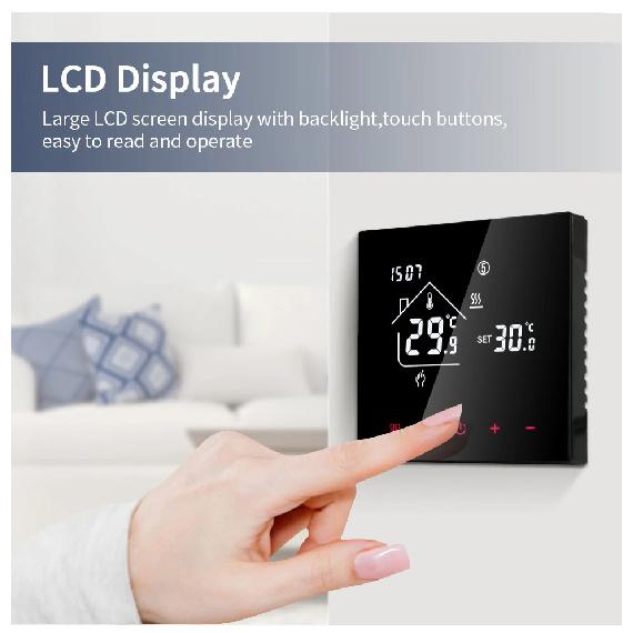 Tuya WiFi Smart Thermostat LCD Display Touch Screen Electric Floor Heating Water/Gas Temperature Controller With Alexa Alice