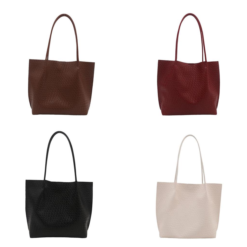 Womens Large Weave Tote Bag With Magnetic Closure For Daily Street Style