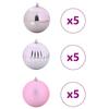 XL Christmas Ornament Set 15 pcs Pink Plastic