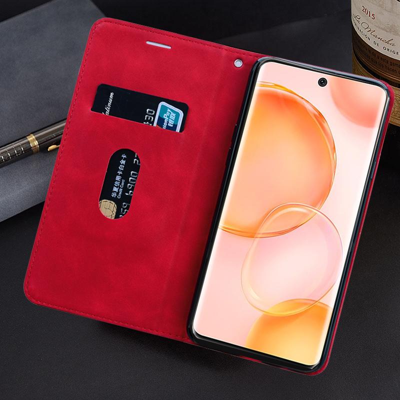 KANVOOS Cover per Huawei P30 Lite, Cover a Libro Portafoglio in Pelle PU [Porta Carte] [Magnetica], Antiurto Flip Case Custodia per Huawei P30 Lite ( Rosso