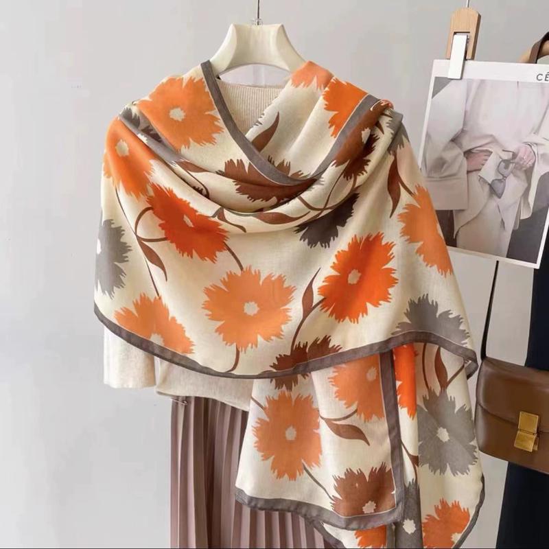 DKjiaFushi Women's Floral Print Long Shawl Scarf