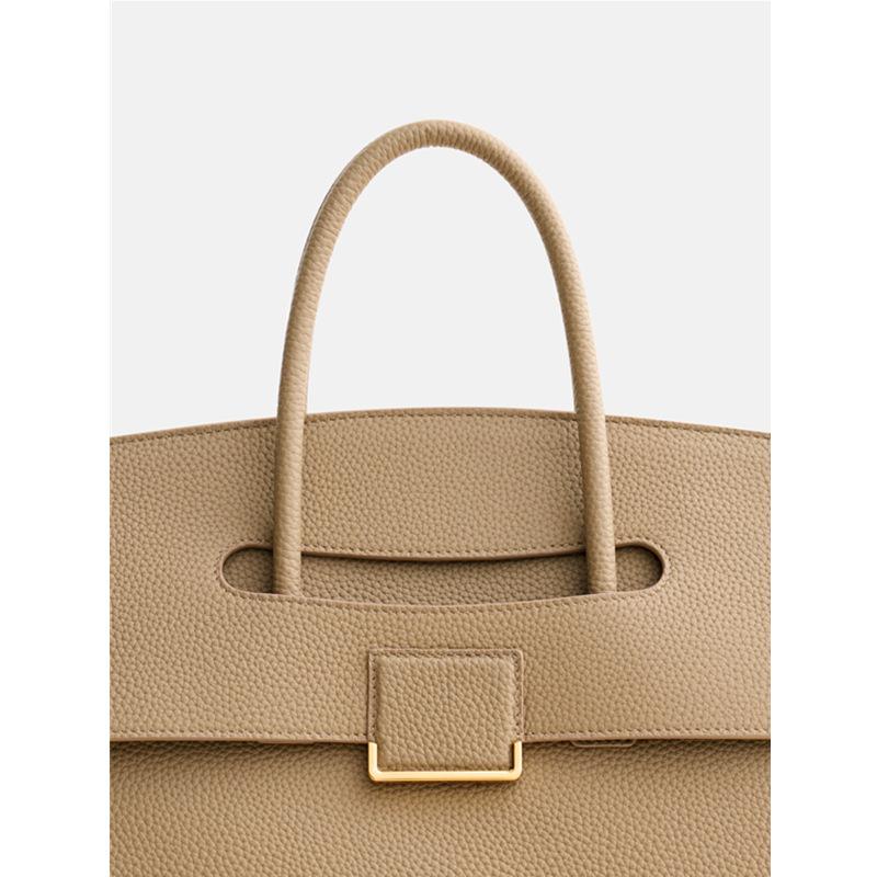 Maletín de Cuero, Bolso Tote, Bolso de Mano de Gran Capacidad, Bolso de Mujer, Diseño de Nicho, Bolso Grande de Cuero para Viajes de Negocios