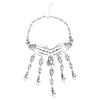 Gothic Multilayer Skull Bone Choker Statement Bib Collar Necklace Jewelry Party