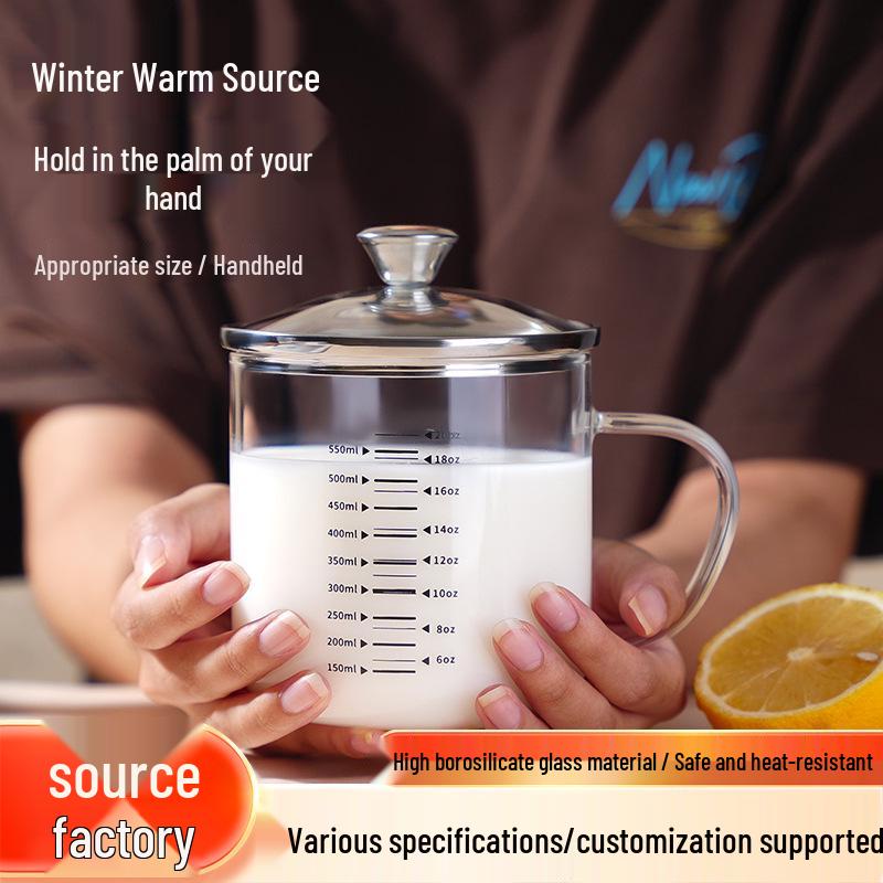 Microwaveable Graduated Borosilicate Glass Milk & Water Cup for Women