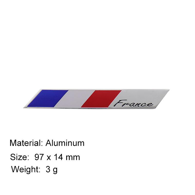 3D Premium Frankrikes flagg for SUV Off Road bil Motorpanser Skjerm Bakluke Hekkmalje Emblem Merkeklistremerke