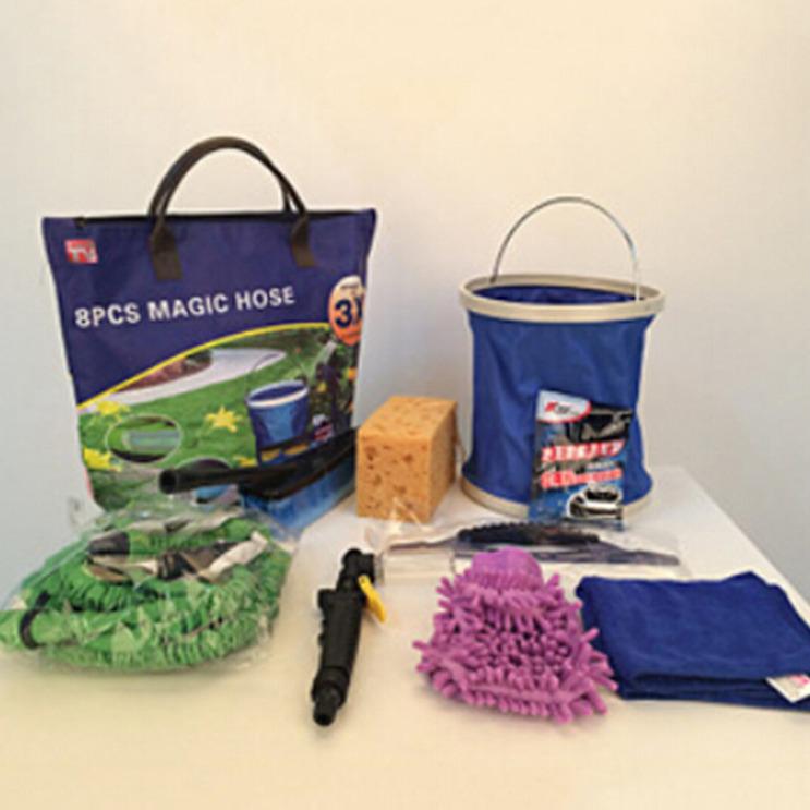 Complete Car Wash Kit: Mop, Soft Bristle Brushes, Absorbent Towel, and More