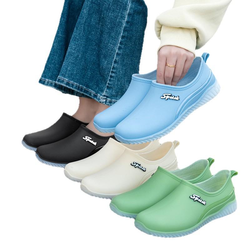 Women's Versatile Low-Top Rain Boots - Soft Sole, Comfortable, Breathable, Non-Slip Rubber Shoes for Outdoor Summer Wear