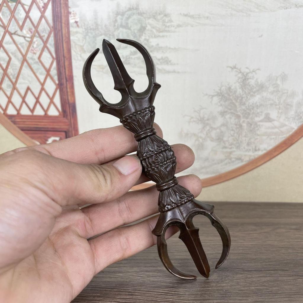 Alloy Vajra Trident, 15cm Long, Shingon Buddhist Ritual Implement, Amulet, Protection from Misfortune and Disaster [Product Code]
