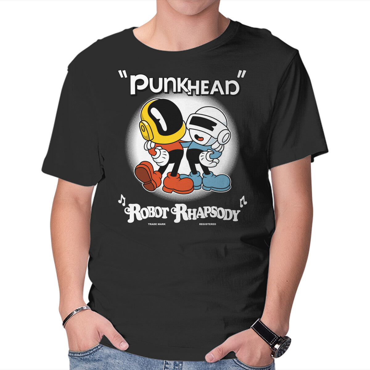 Unisex Crew Neck T-Shirt Robot Rhapsody Graphic Short Sleeve Casual Tee XXXXL